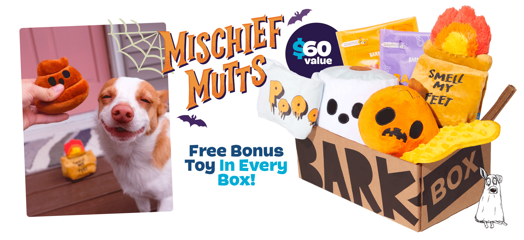 BarkBox, a monthly box of dog goodies starting at $23 per month