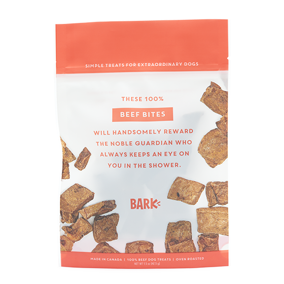 Photograph of BarkBox’s BARK's Beef Bites product