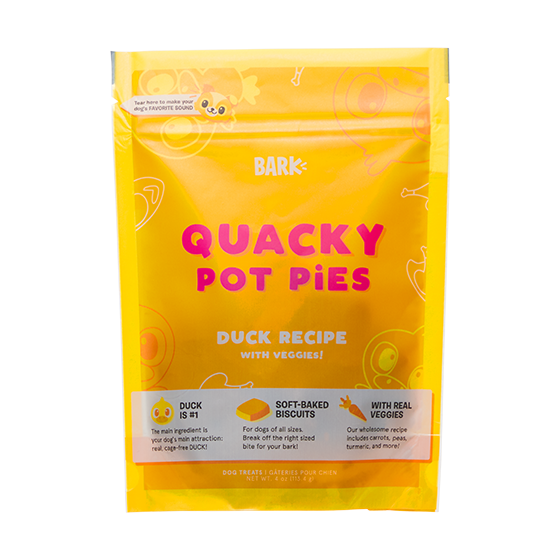 Photograph of BarkBox’s Quacky Pot Pies product