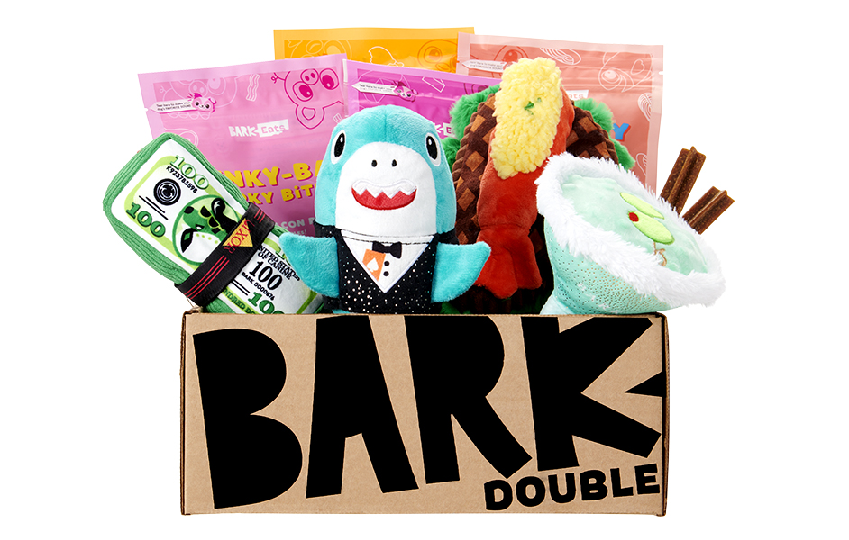 BARKBOX Jackpawt Las Vegas LOT of 3 Dog Toys, 2 Treat bags and 1 Chew