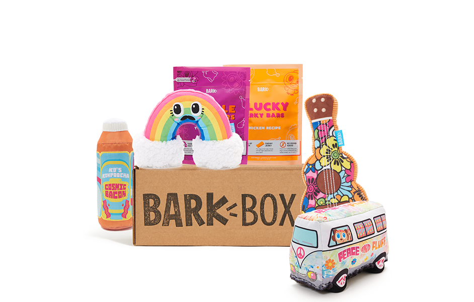 Peace and Fluff | Hippy 60s themed Dog Toys | BarkBox themed BarkBox
