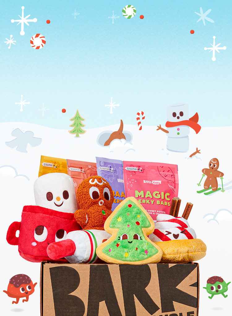 Photograph of Season's Sweetings | Christmas themed dog toys | BarkBox toys themed BarkBox toys and treats