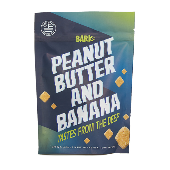 Photograph of BarkBox’s Peanut Butter and Banana (Tastes from the Deep Sea) product